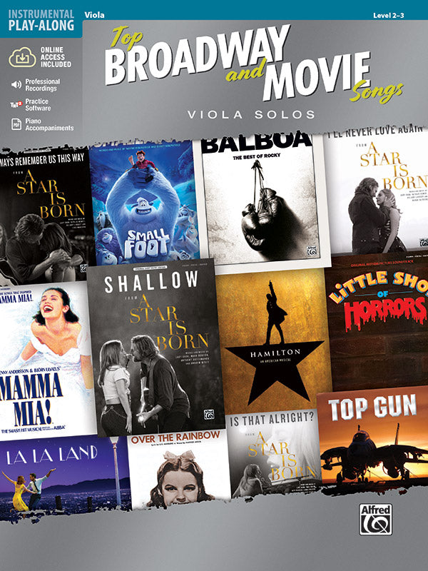 Top Broadway and Movie Songs Viola Solo Book/OA - Various Galliford Bill Alfred 47981