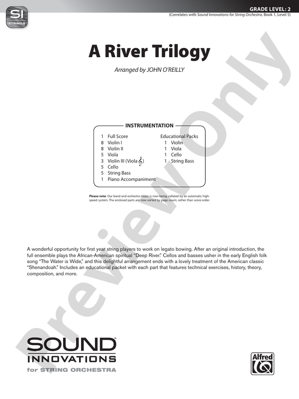 A River Trilogy – String Orchestra Conductor Score & Parts (Digital Download)