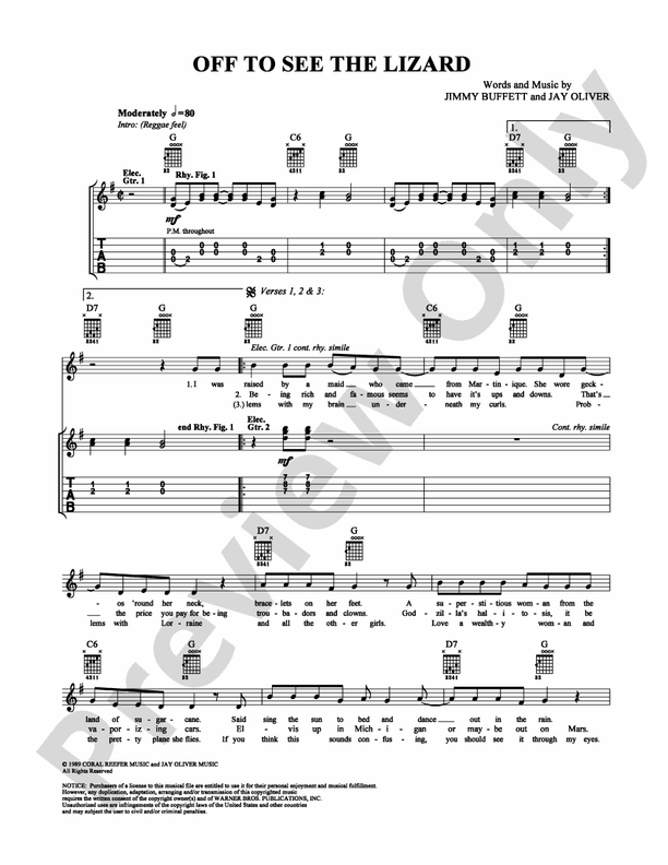 Off to See the Lizard - Guitar TAB (Digital Download)