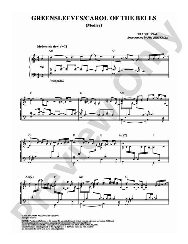 Greensleeves/Carol of the Bells (Medley) - DSM-PS-0006345 - Piano (Digital Download)