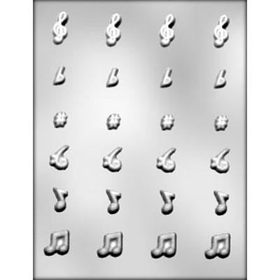 Chocolate mould Each Row is a Mixture of double Quavers Sharps Flats and Clefs