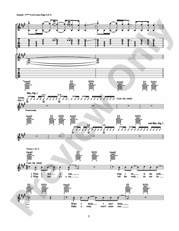 P*** It All Away - Guitar TAB (Digital Download)