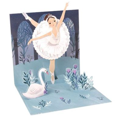 Greeting Card - 3D Swan Lake