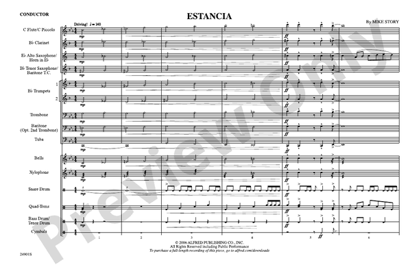 Estancia – Marching Band Conductor Score & Parts (Digital Download)