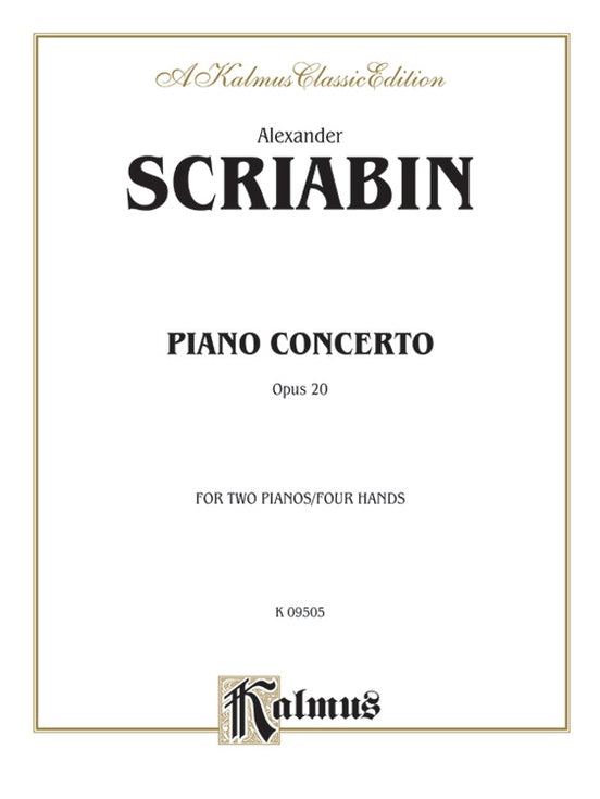 Scriabin - Piano Concerto, Op. 20 - 2 Piano, 4 Hands (Digital Download)