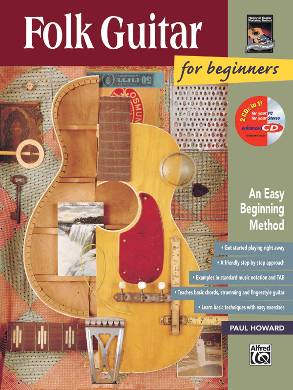 FOLK GUITAR FOR BEGINNERS BK/ECD