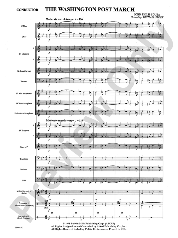 Washington Post - Concert Band Conductor Score & Parts (Digital Download)
