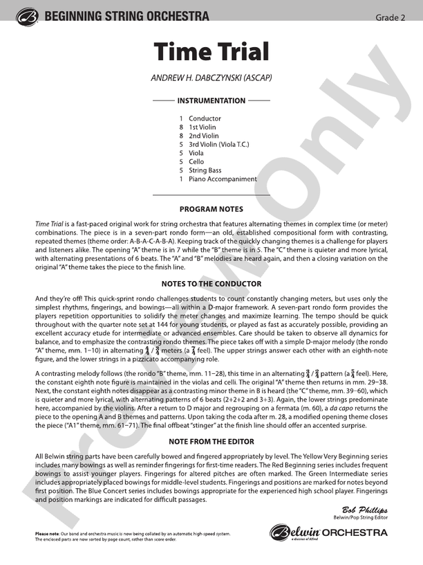 Time Trial – String Orchestra Conductor Score & Parts (Digital Download)