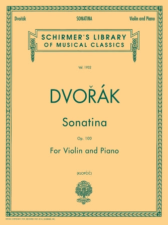 Dvorak - Sonatina Op100 - Violin/Piano Accompaniment Schirmer 50263010