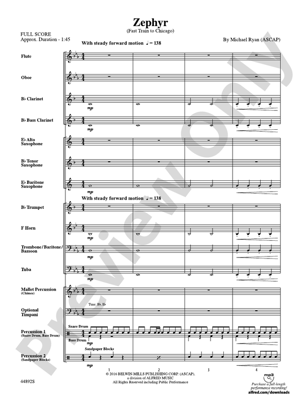 Zephyr - Concert Band Conductor Score & Parts (Digital Download)