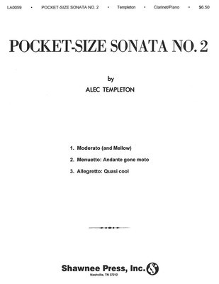 Pocket Size Sonata No. 2 - for Clarinet with Piano - Alec Templeton - Clarinet Shawnee Press