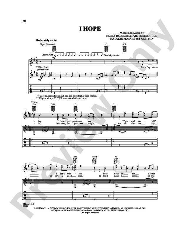I Hope - Guitar TAB (Digital Download)