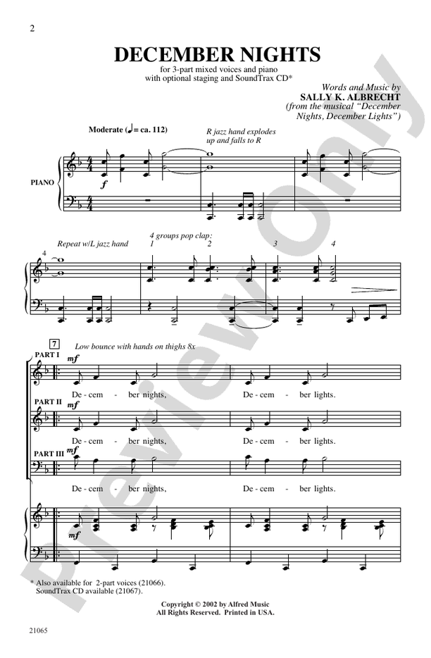 December Nights – 3-Part Mixed Choral Octavo (Digital Download)