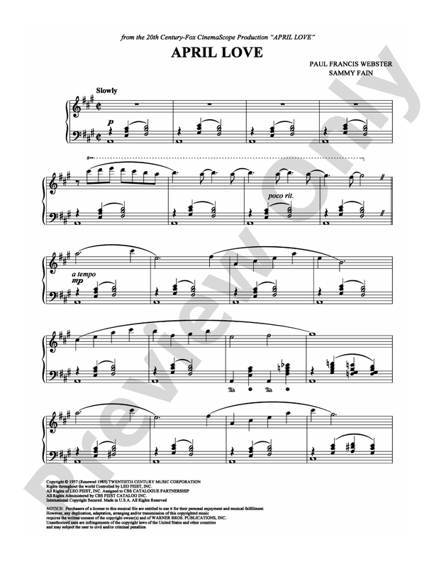 April Love - Piano (Digital Download)