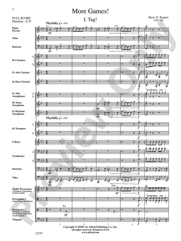 More Games! - Concert Band Conductor Score & Parts (Digital Download)