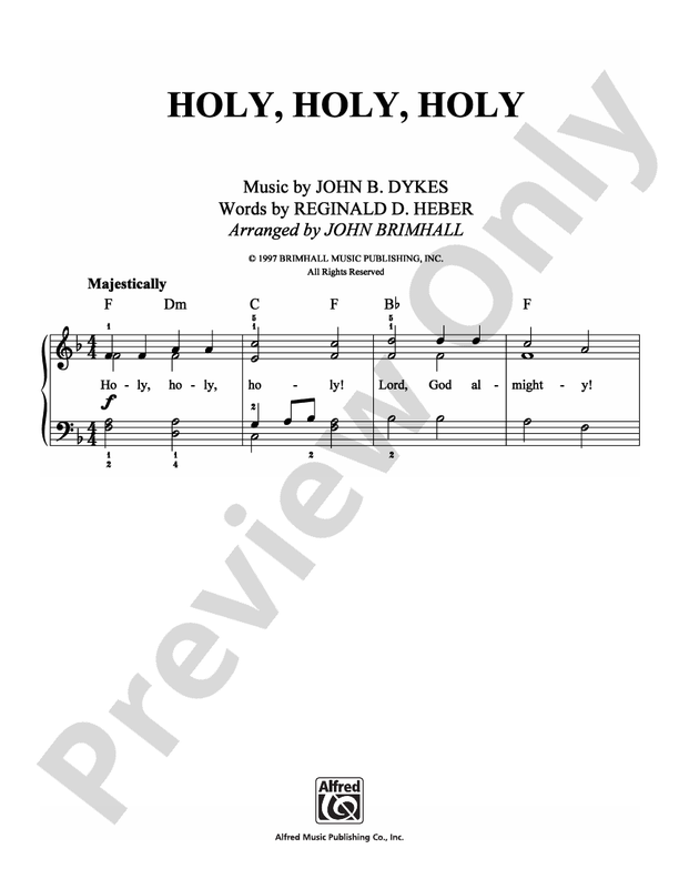 Holy, Holy, Holy - Arr. John Brimhall - Easy Piano (Digital Download)
