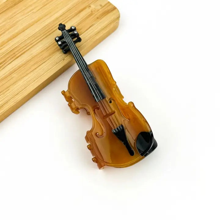 Hair Claw Violin Small Caramel Colour