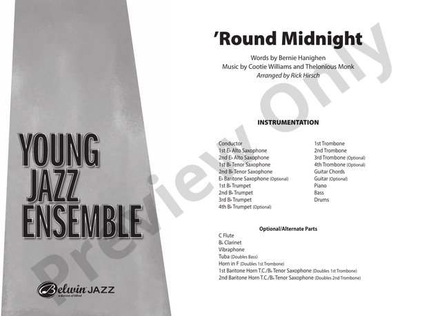 Round Midnight (Grade 2.5) – Jazz Ensemble Conductor Score & Parts (Digital Download)