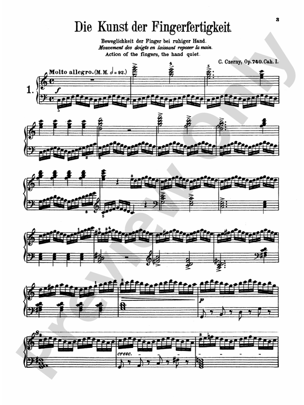 Czerny - Art of Finger Dexterity, Op. 740, Complete - Piano Solo (Digital Download)