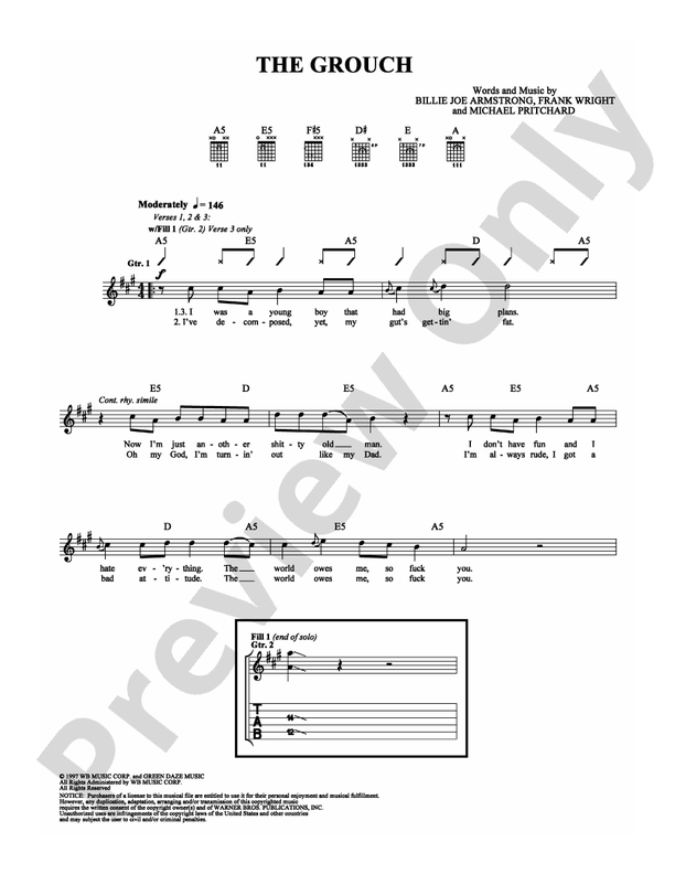 The Grouch - Guitar TAB (Digital Download)