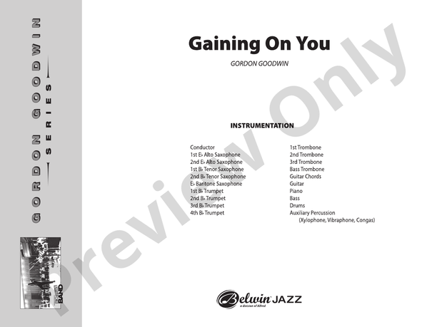 Gaining On You - Jazz Ensemble Conductor Score & Parts(Digital Download)
