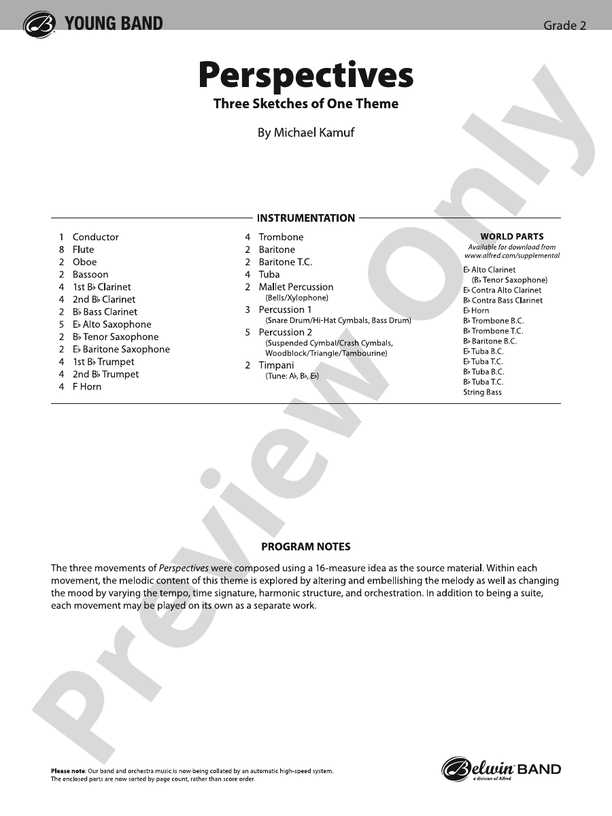Perspectives - Concert Band Conductor Score & Parts(Digital Download)