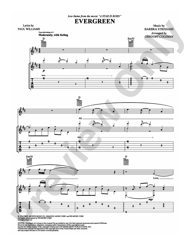 Evergreen - Guitar TAB (Digital Download)