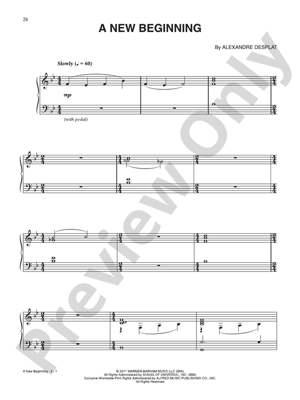 A New Beginning (from "Harry Potter and the Deathly Hallows Part 2") - Piano (Digital Download)