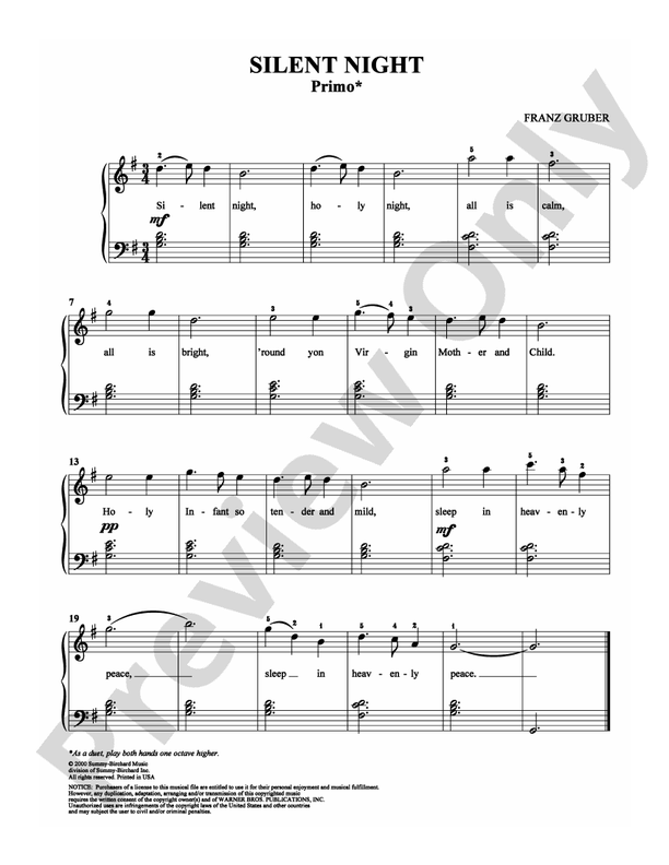 Silent Night - 1 Piano, 4 Hands (Digital Download)