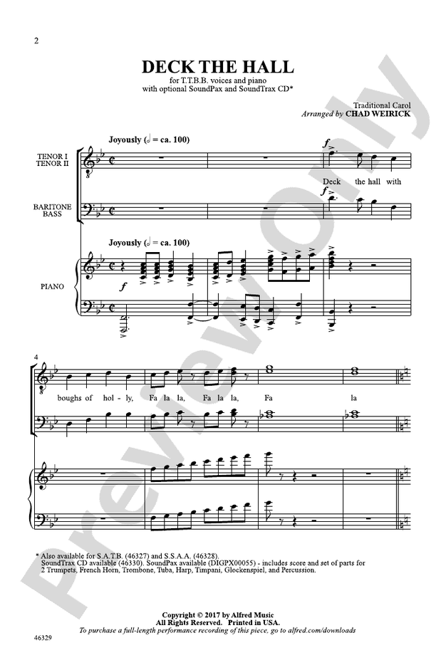 Deck the Hall – TTBB Choral Octavo (Digital Download)