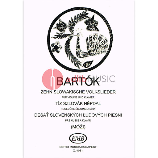 Bartok - 10 Slovak Folksons - Violin/Piano Accompaniment arranged by Mozi EMB Z4081