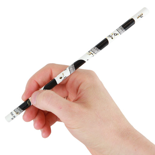 Piano Pencil White with Black Grand Pianos and Music notes and Symbols