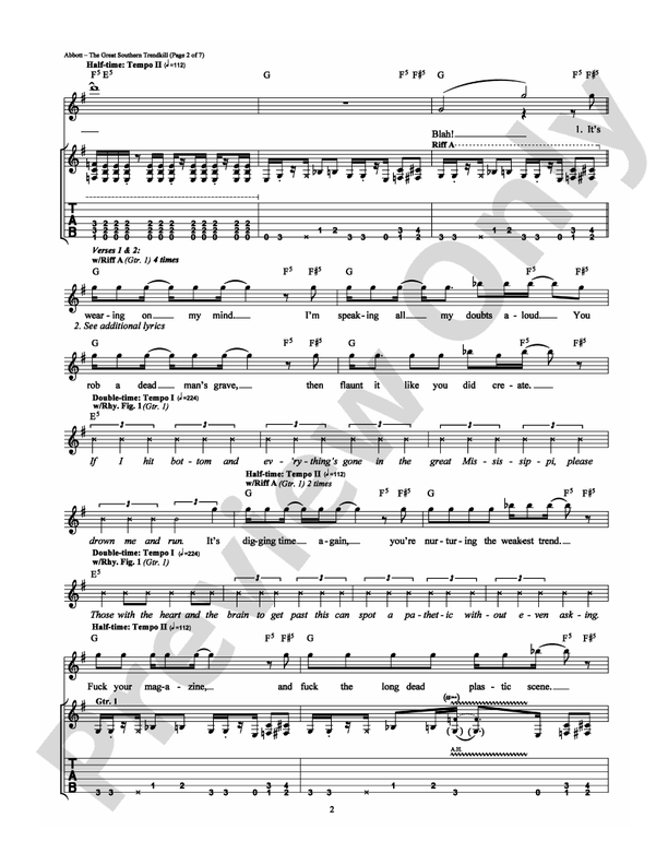 The Great Southern Trendkill - Guitar TAB (Digital Download)