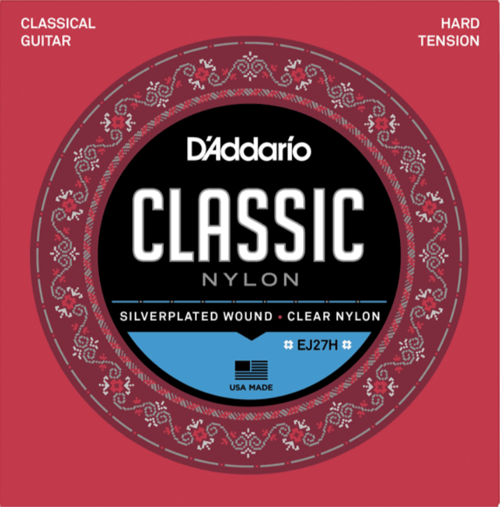 Classical Guitar Strings - D'Addario Hard Tension Nylon Student Classical Strings EJ27H
