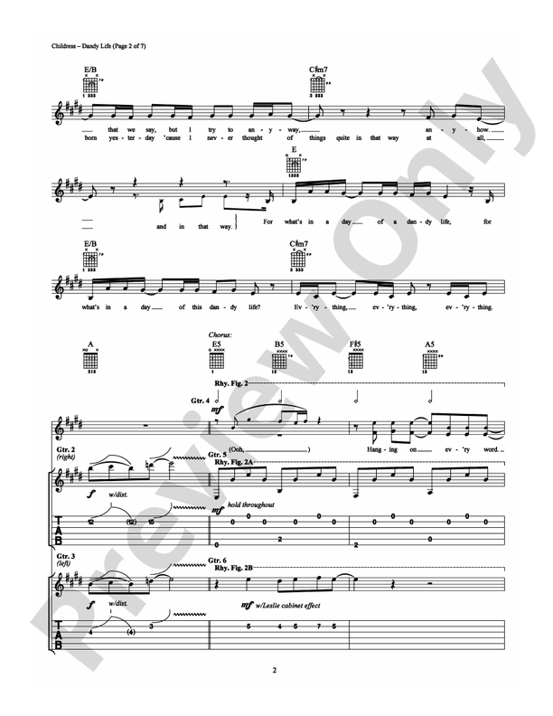 Dandy Life - Guitar TAB (Digital Download)