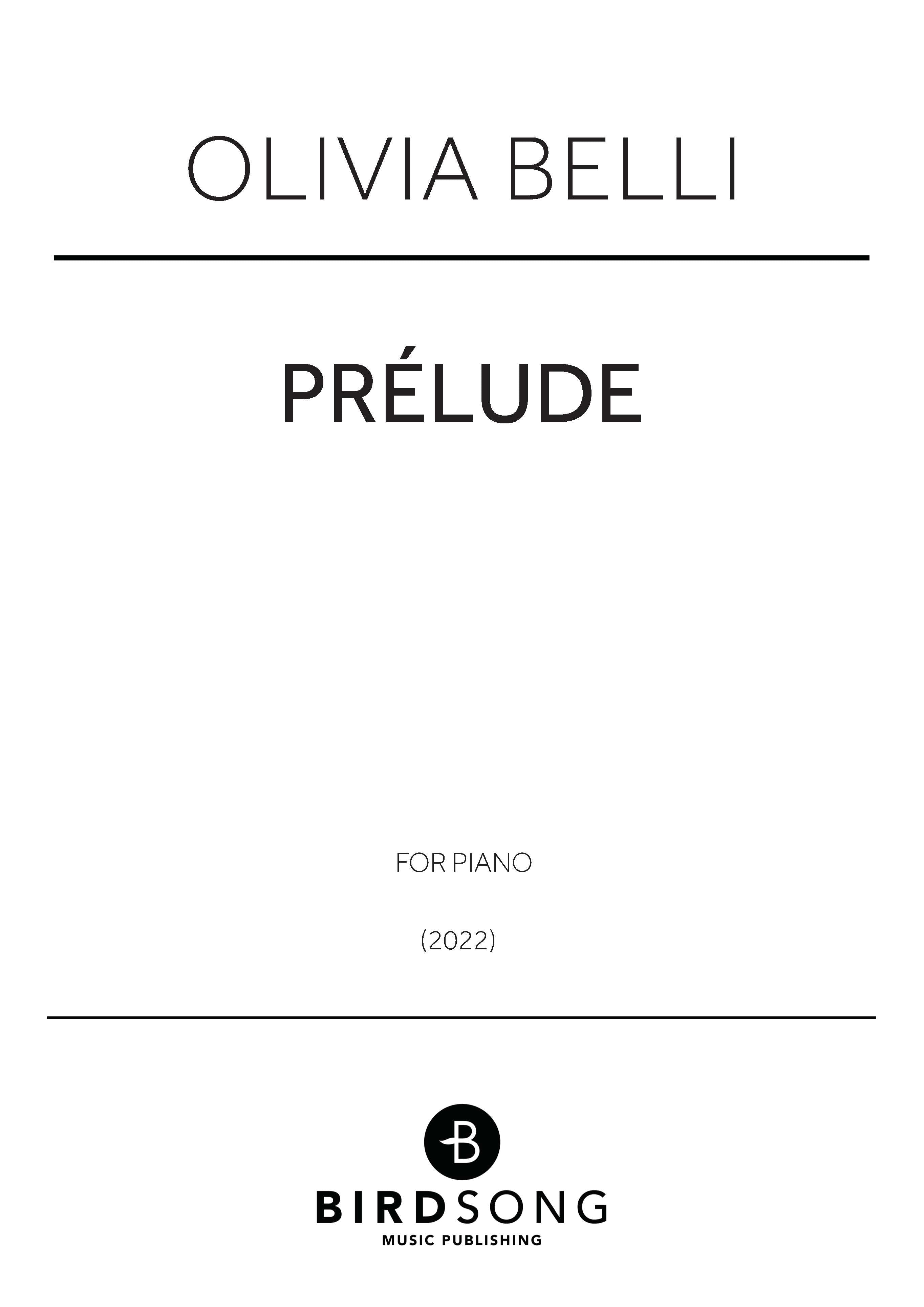 Belli - Prelude - Piano Solo (Digital Download)