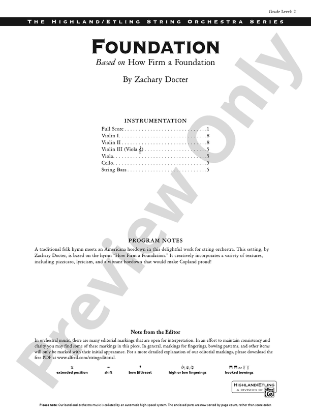 Foundation - String Orchestra Conductor Score & Parts (Digital Download)