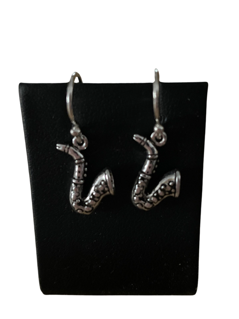Bella Donna Saxophone Drop Earrings Sterling Silver