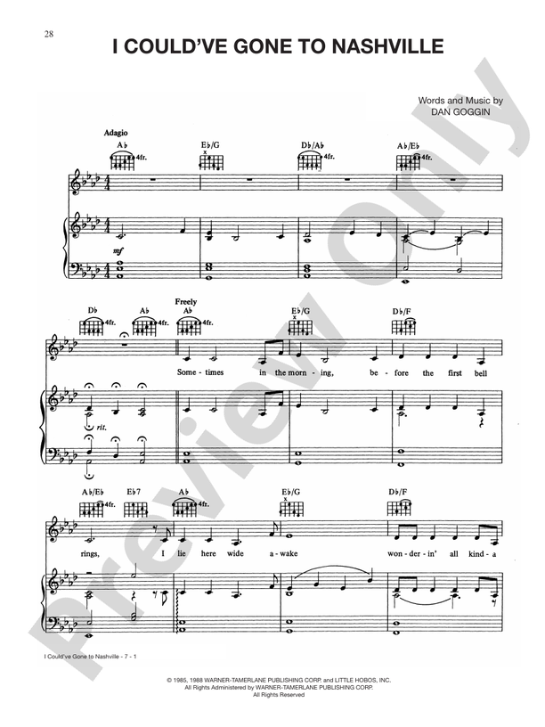 I Could've Gone to Nashville (from Nunsense) - PVG (Digital Download)