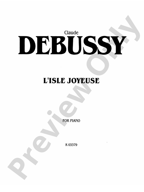 Debussy - L'Isle Joyeuse - Piano Solo (Digital Download)