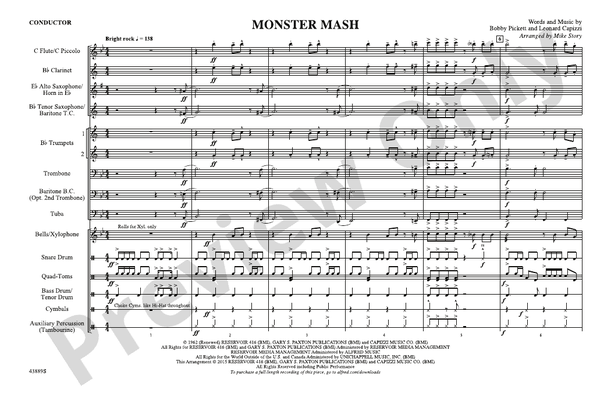 Monster Mash – Marching Band Conductor Score & Parts (Digital Download)