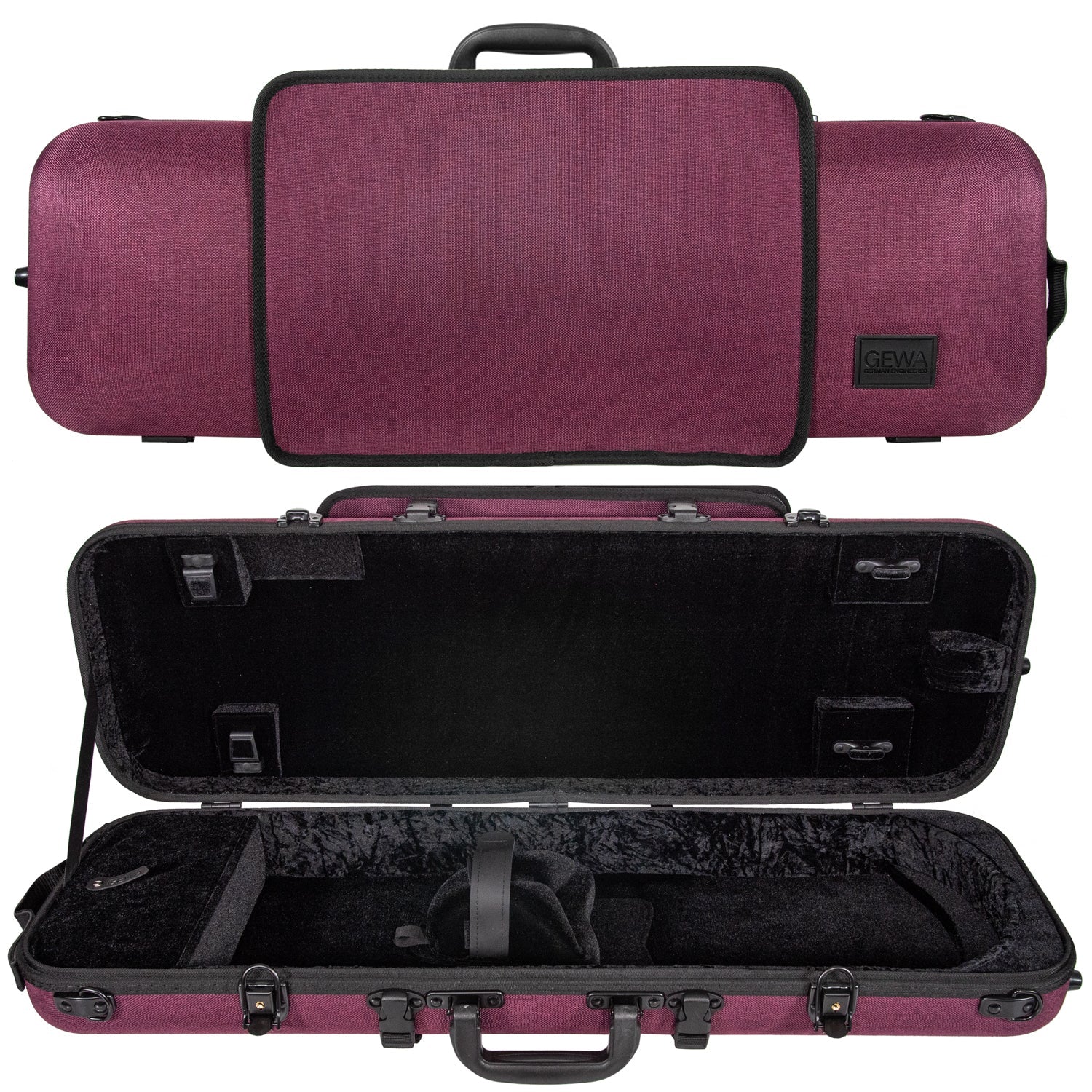 GEWA Bio-A Oblong Violin Case with Sheet Music Pocket Violet 4/4-1/2
