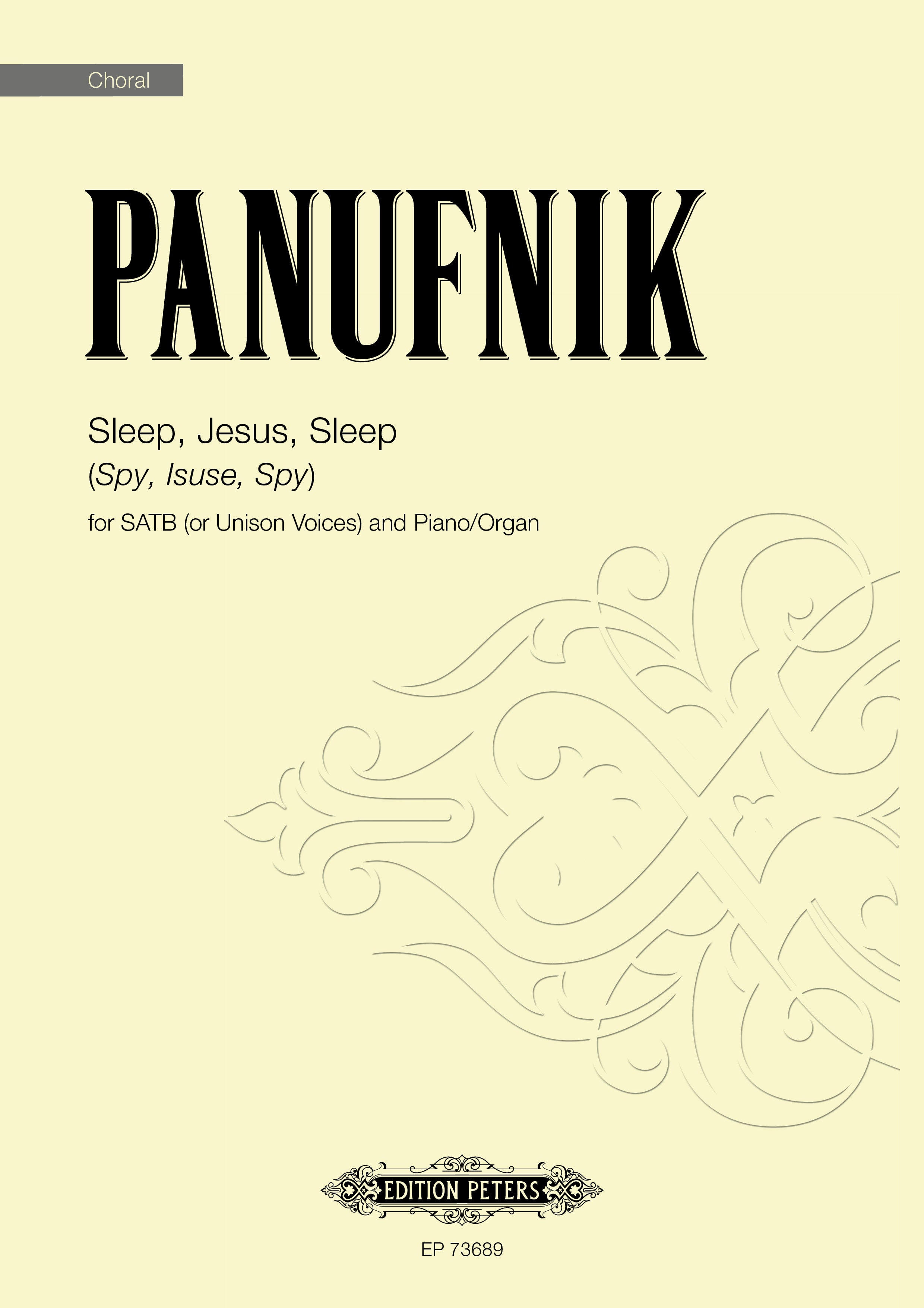Sleep, Jesus, Sleep (Spy, Isuse, Spy) - Piano/SATB Choral Octavo (Digital Download)