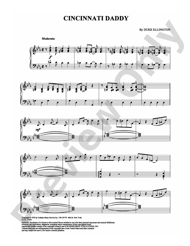 Cincinnati Daddy - Piano (Digital Download)