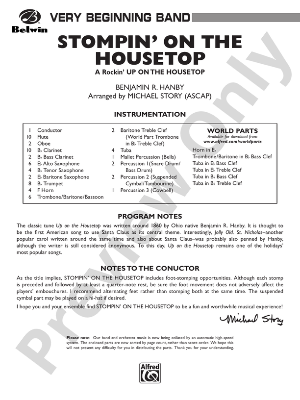 Stompin' on the Housetop - Concert Band Conductor Score & Parts (Digital Download)