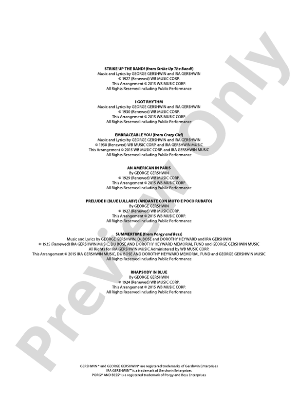 Gershwin by George! - Concert Band Conductor Score & Parts (Digital Download)