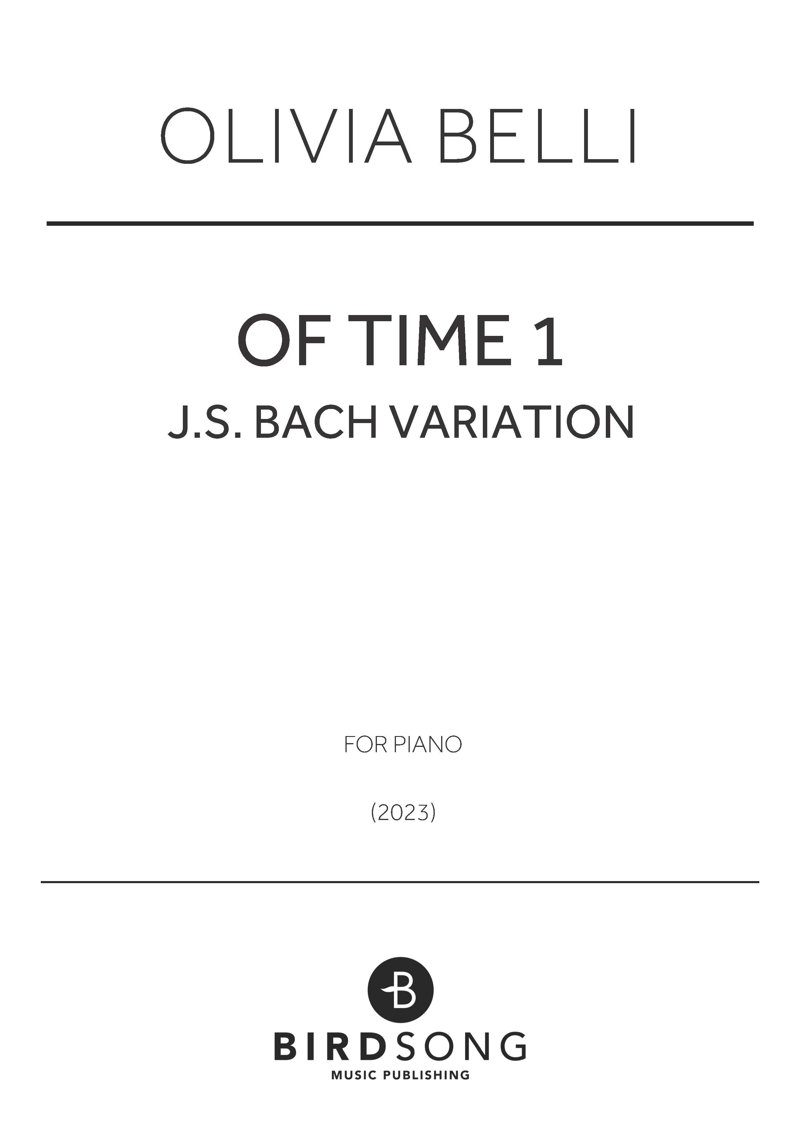 Belli - Of Time 1 - Piano Solo (Digital Download)