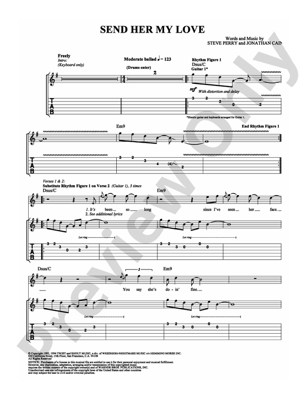 Send Her My Love - Guitar TAB (Digital Download)
