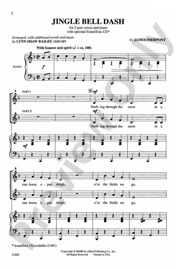 Jingle Bell Dash – 2-Part Choral Octavo (Digital Download)