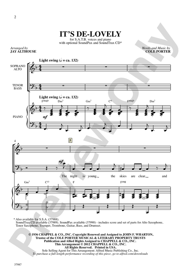 It's De-Lovely – SATB Choral Octavo (Digital Download)
